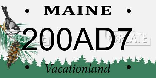200AD7 Maine License Plate