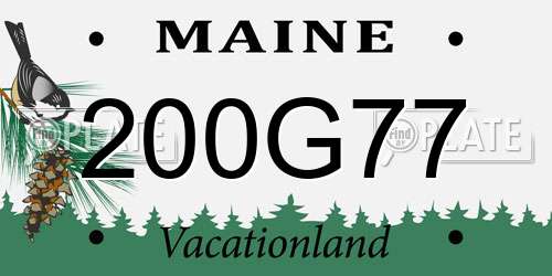 200G77 Maine License Plate