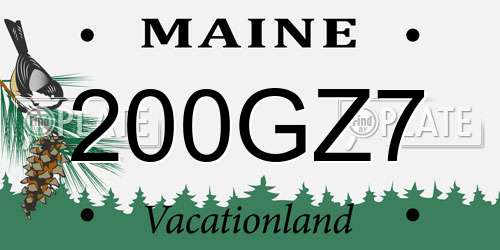 200GZ7 Maine License Plate