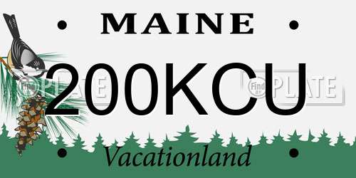 200KCU Maine License Plate