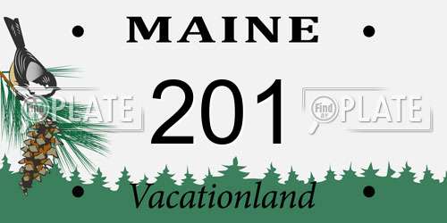 201 Maine License Plate