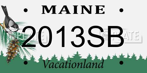 2013SB Maine License Plate