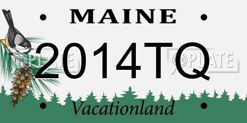 2014TQ Maine License Plate