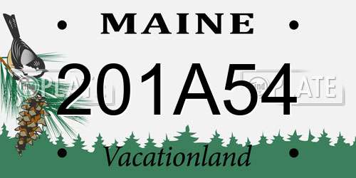 201A54 Maine License Plate