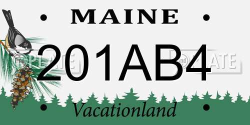 201AB4 Maine License Plate
