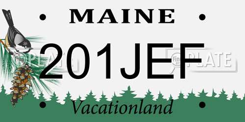 201JEF Maine License Plate