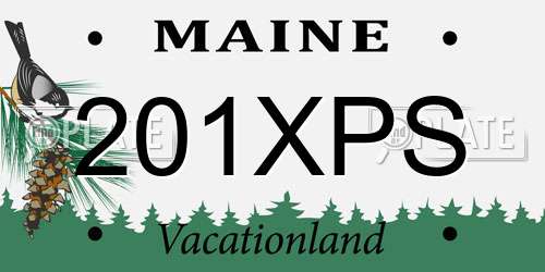 201XPS Maine License Plate