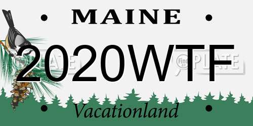 2020WTF Maine License Plate