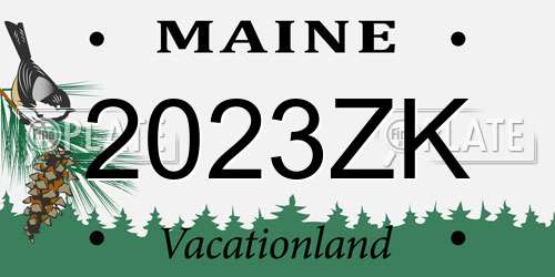 2023ZK Maine License Plate