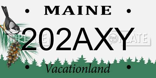 202AXY Maine License Plate