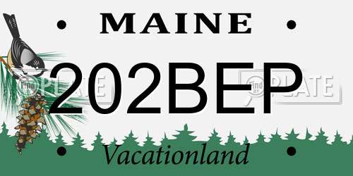 202BEP Maine License Plate