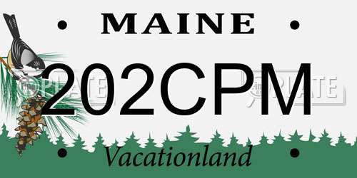 202CPM Maine License Plate