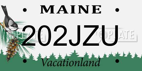 202JZU Maine License Plate