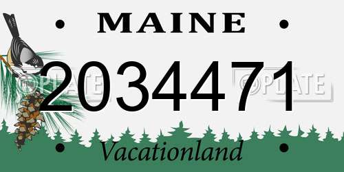2034471 Maine License Plate