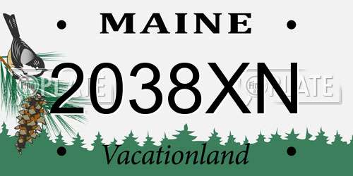 2038XN Maine License Plate