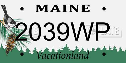 2039WP Maine License Plate