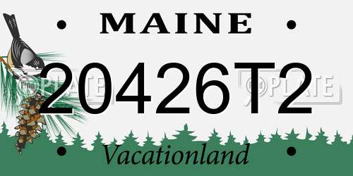 20426T2 Maine License Plate
