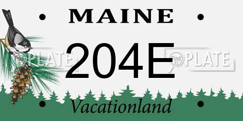204E Maine License Plate