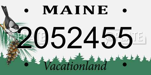 2052455 Maine License Plate