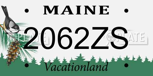 2062ZS Maine License Plate