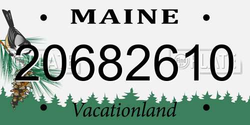 20682610 Maine License Plate