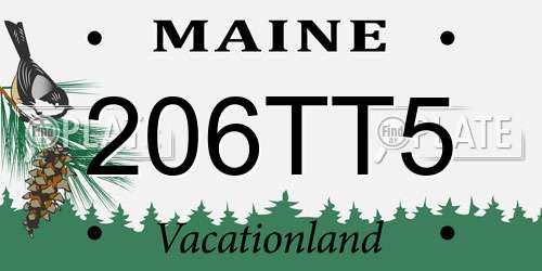 206TT5 Maine License Plate