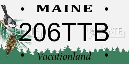 206TTB Maine License Plate
