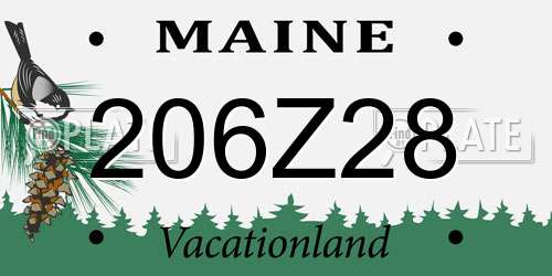206Z28 Maine License Plate