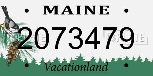 2073479 Maine License Plate
