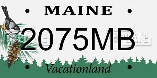 2075MB Maine License Plate