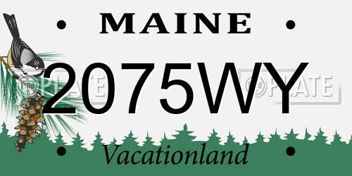2075WY Maine License Plate