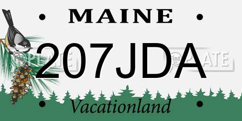 207JDA Maine License Plate