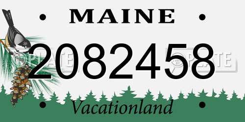 2082458 Maine License Plate