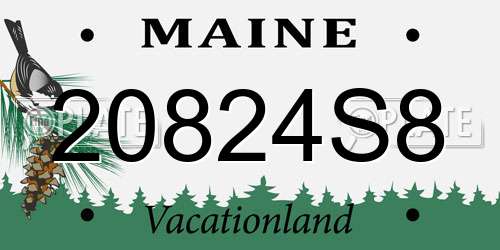 20824S8 Maine License Plate