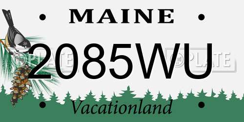 2085WU Maine License Plate