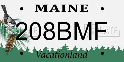 208BMF Maine License Plate