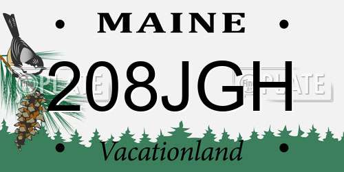 208JGH Maine License Plate