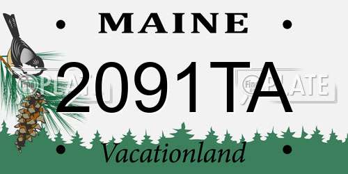 2091TA Maine License Plate