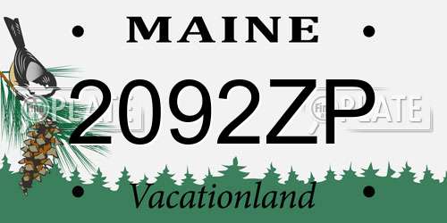 2092ZP Maine License Plate