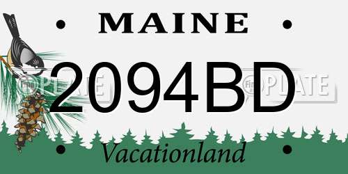 2094BD Maine License Plate