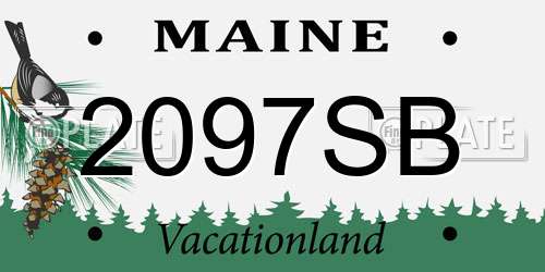 2097SB Maine License Plate