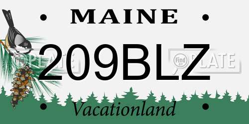 209BLZ Maine License Plate