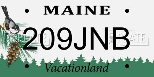 209JNB Maine License Plate