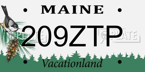 209ZTP Maine License Plate