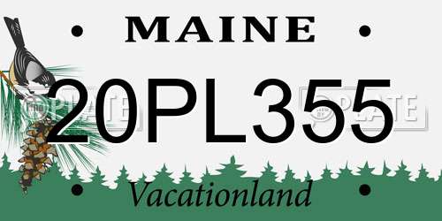 20PL355 Maine License Plate