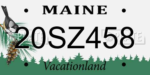 20SZ458 Maine License Plate
