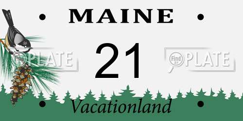 21 Maine License Plate