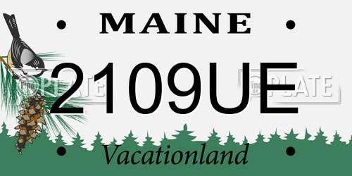 2109UE Maine License Plate