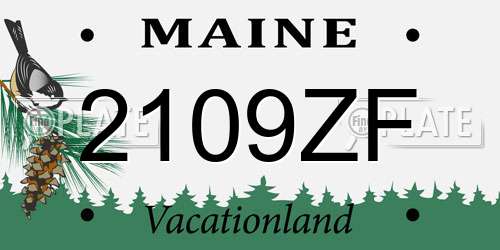 2109ZF Maine License Plate
