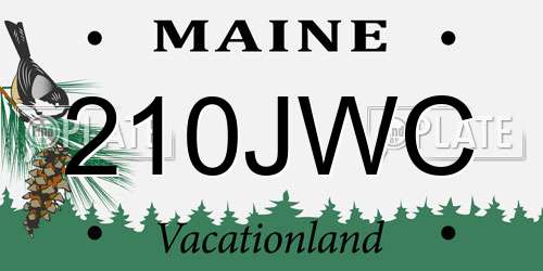 210JWC Maine License Plate